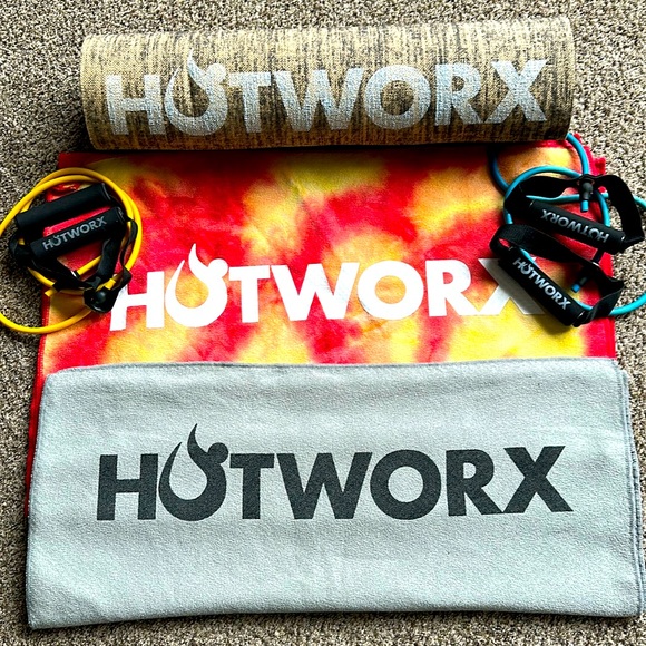 hotworx Other - Hotworx Yoga Bundle - Mat Towels Bands - Workout Lot Stretch Pilates Rubber Mat